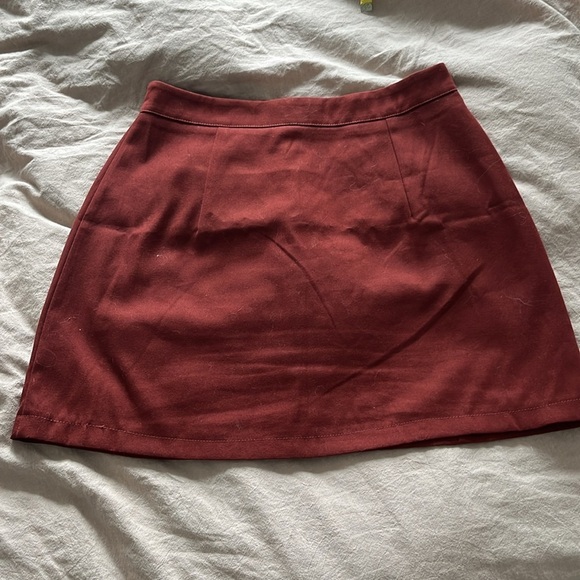 Rust Button-Front Mini Skirt - Picture 3 of 3